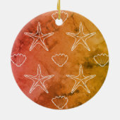 Vintages Seashell Sketch Muster Keramik Ornament (Hinten)