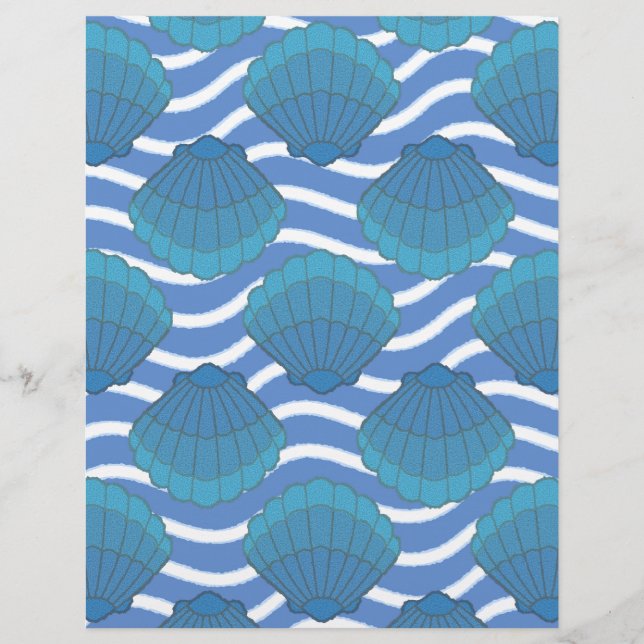 Vintages Seashell- und Wellenmuster (Vorderseite)