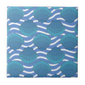 Vintages Seashell- und Wellenmuster Fliese (Vorderseite)