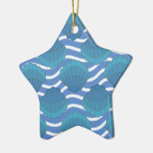 Vintages Seashell- und Wellenmuster Keramik Ornament (Links)