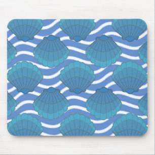 Vintages Seashell- und Wellenmuster Mousepad