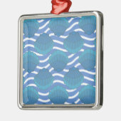 Vintages Seashell- und Wellenmuster Silbernes Ornament (Links)