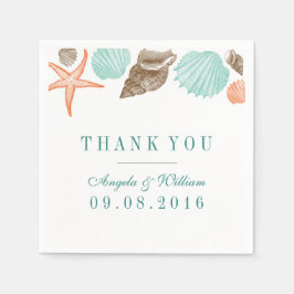 Vintages Seashells Paper Napkin for Beach Wedding Serviette
