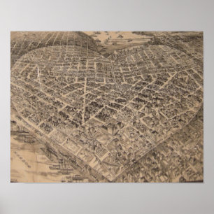 Vintages Seattle-Herz Map (1905) Poster