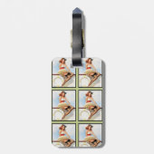 Vintages SeeButton-oben mit prägeartigem Monogramm Gepäckanhänger (Rückseite vertikal)