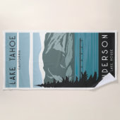 Vintages Seehaus Lakeside Woods Strandtuch (Vorderseite)