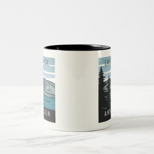 Vintages Seehaus Lakeside Woods Zweifarbige Tasse (Mittel)