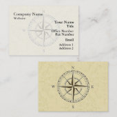 Vintages Seekompass-Elfenbein Visitenkarte (Vorne/Hinten)