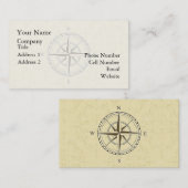 Vintages Seekompass-Elfenbein Visitenkarte (Vorne/Hinten)