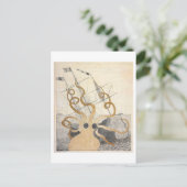 Vintages Seemonster Octopus Postkarte (Stehend Vorderseite)