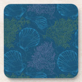 Vintages Seemuster Getränkeuntersetzer (Vorderseite)