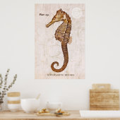 Vintages Seepferd - Antike Seepferde individuell a Poster (Küche)