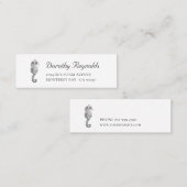 Vintages Seepferd mit Elegant Script Schriftart. Mini Visitenkarte (Vorne/Hinten)