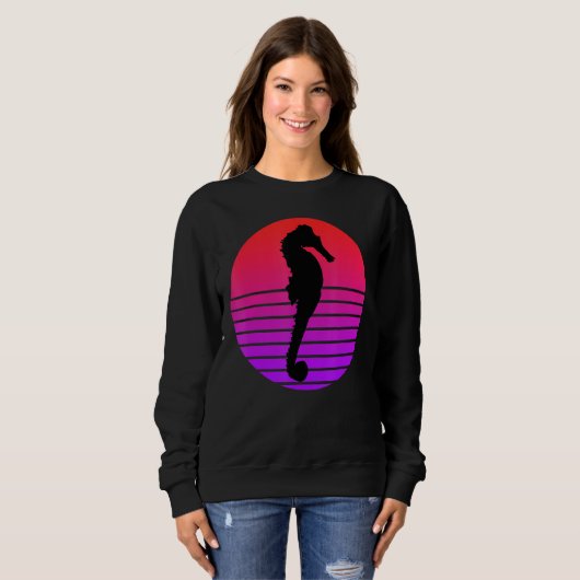 Vintages Seepferd Sweatshirt (Vorne ganz)
