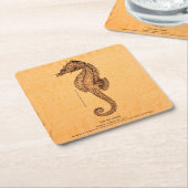 Vintages Seepferdchen Rechteckiger Pappuntersetzer (angewinkelt)