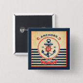 Vintages Seeplakat Button (Vorne & Hinten)