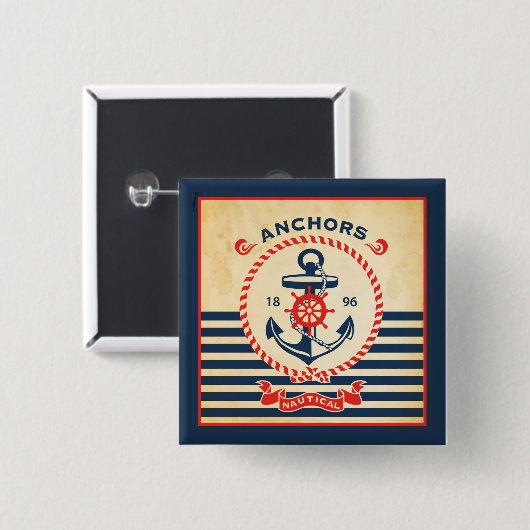 Vintages Seeplakat Button (Vorne & Hinten)