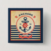 Vintages Seeplakat Button (Vorderseite)