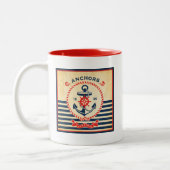 Vintages Seeplakat Zweifarbige Tasse (Links)