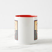 Vintages Seeplakat Zweifarbige Tasse (Mittel)