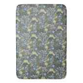 Vintages Seetang-Blumenmuster Blaues Hintergrund Badematte (Vorderseite Vertikal)