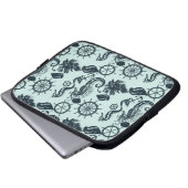 Vintages Seeteufel Laptopschutzhülle (Vorne Knopf)