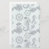 Vintages Seetier-Muster Briefpapier (Vorne/Hinten)