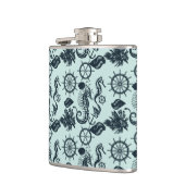 Vintages Seetier-Muster Flachmann (Links)