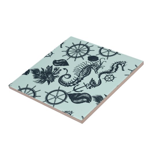 Vintages Seetier-Muster Fliese (Seite)