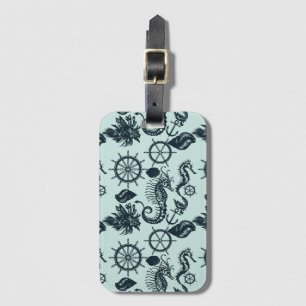 Vintages Seetier-Muster Gepäckanhänger