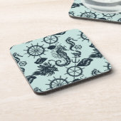 Vintages Seetier-Muster Getränkeuntersetzer (Linke Seite)