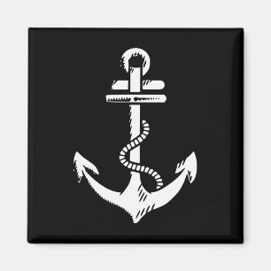 Vintages Segel Nautical Grungy White A Magnet