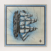 Vintages Segel-Segelboot Puzzle (Horizontal)