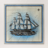 Vintages Segel-Segelboot Puzzle (Vertikal)