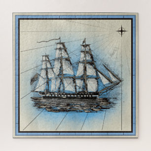 Vintages Segel-Segelboot Puzzle