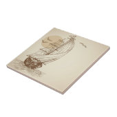 Vintages Segelboot Fliese (Seite)