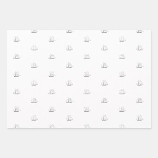 Vintages Segelboot Geschenkpapier Set (Vorderseite 3)