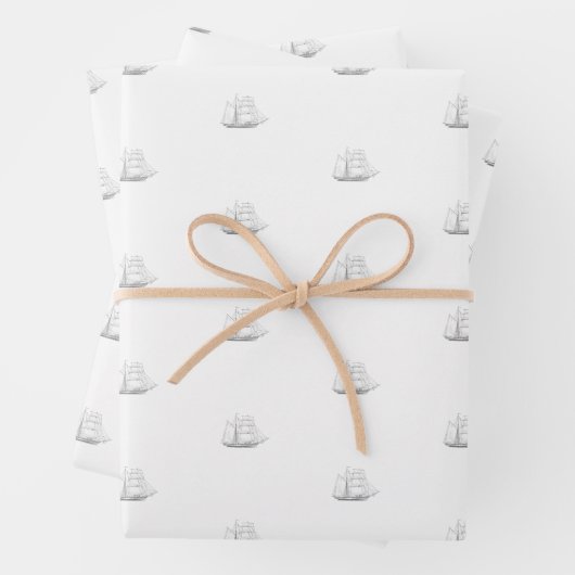 Vintages Segelboot Geschenkpapier Set (Beispiel)