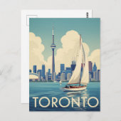 Vintages Segelboot in Toronto Kanada Reisen Postkarte (Vorne/Hinten)