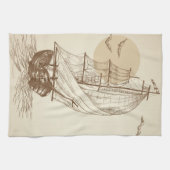 Vintages Segelboot Küchentuch (Horizontal)