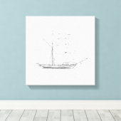 Vintages Segelboot Leinwanddruck (Insitu (Holzboden))