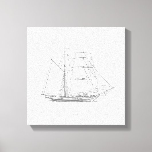 Vintages Segelboot Leinwanddruck (Vorderseite)