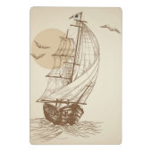 Vintages Segelboot Mini Klemmbrett (Rückseite)