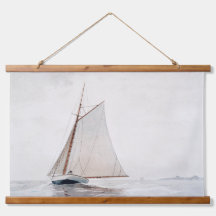 Vintages Segelboot mit Wasserfarbe