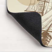 Vintages Segelboot Mousepad (Ecke)