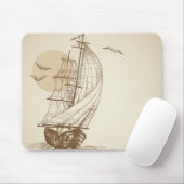 Vintages Segelboot Mousepad (Mit Mouse)