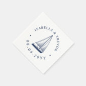 Vintages Segelboot | Nautical Wedding Napkins Serviette (Ecke)