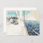 Vintages Segelboot Postkarte - Seefahrt (Vorne/Hinten)