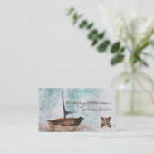 Vintages Segelboot - QR-Code Visitenkarte (Stehend Vorderseite)