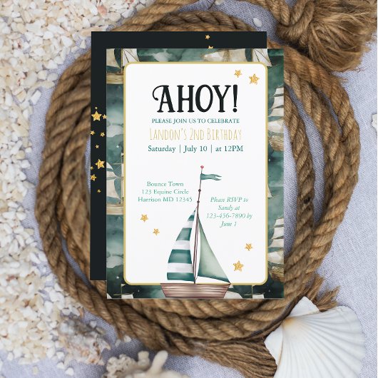 Vintages Segelboot Schöner Geburtstag Einladung